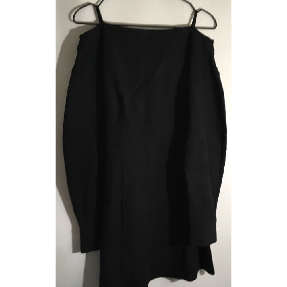 KBB by Kahlana Women's Size 12 Black The Boatneck Micro Mini Tuxedo Dress